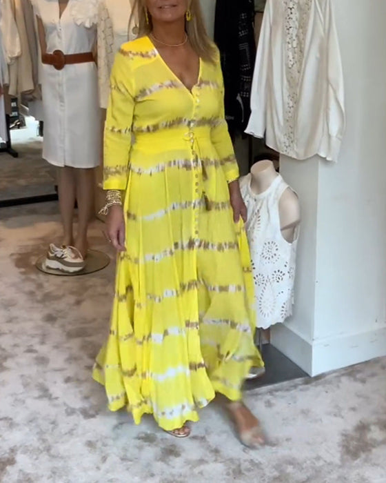 Damska elegancka długa sukienka dojazdowa