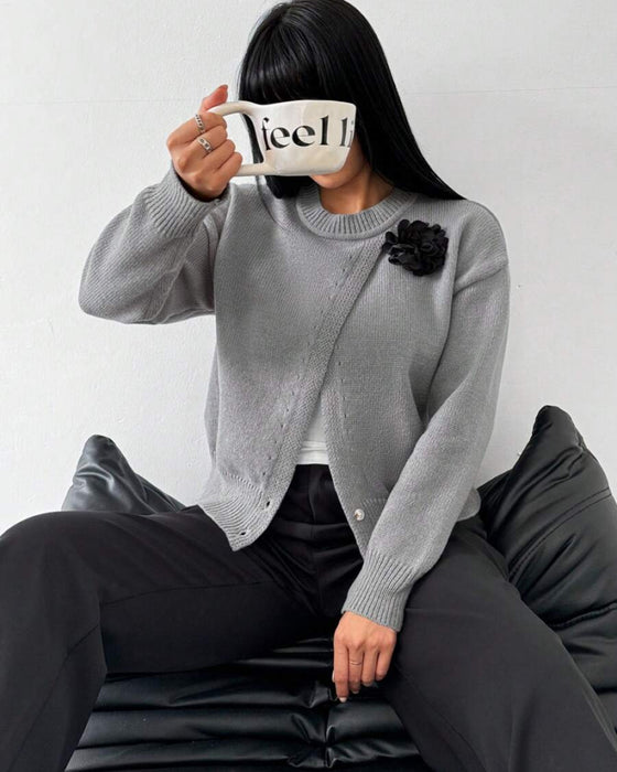 Modny Sweter Z Rozcięciem