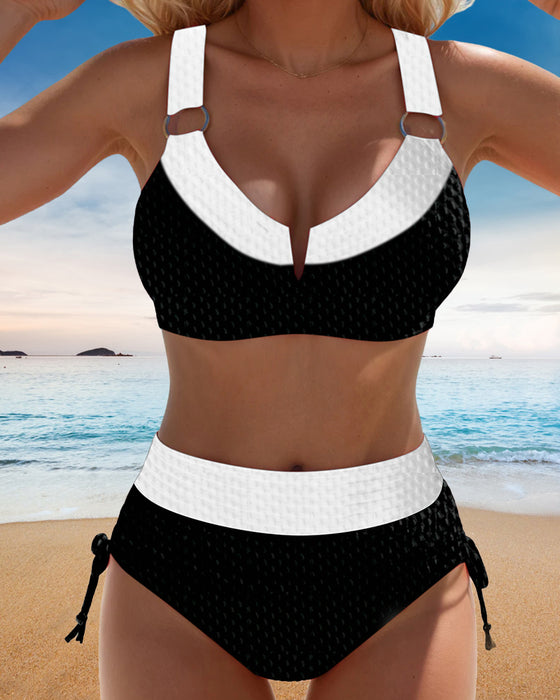 Bikini Braletka Kontrast Wysoki Stan