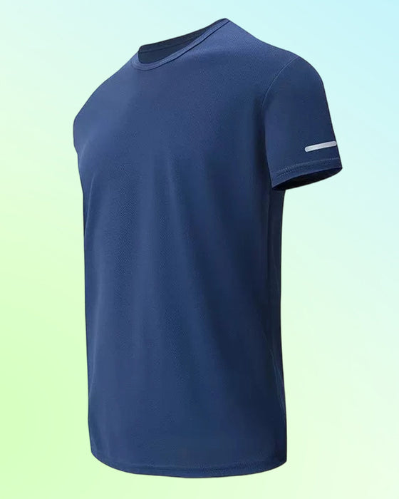 Męski T-Shirt Jednokolorowy Krótki Rękaw Sportowy