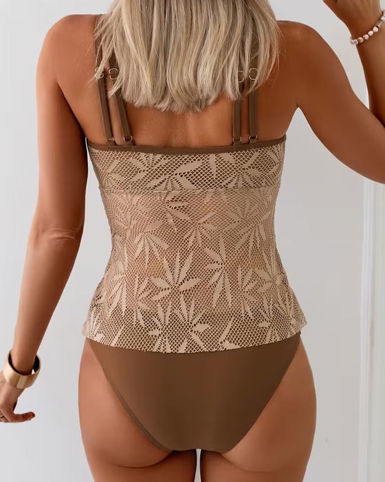 Tankini Ramiączko Spaghetti Siatka