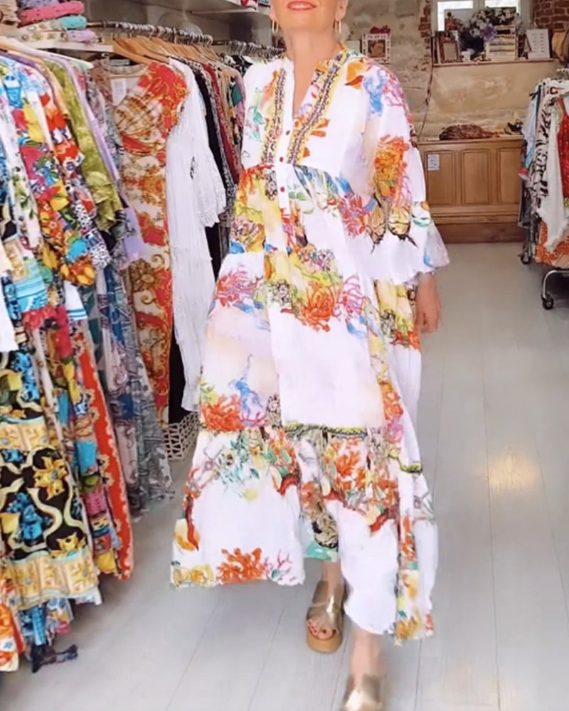 Sukienka boho z guzikami