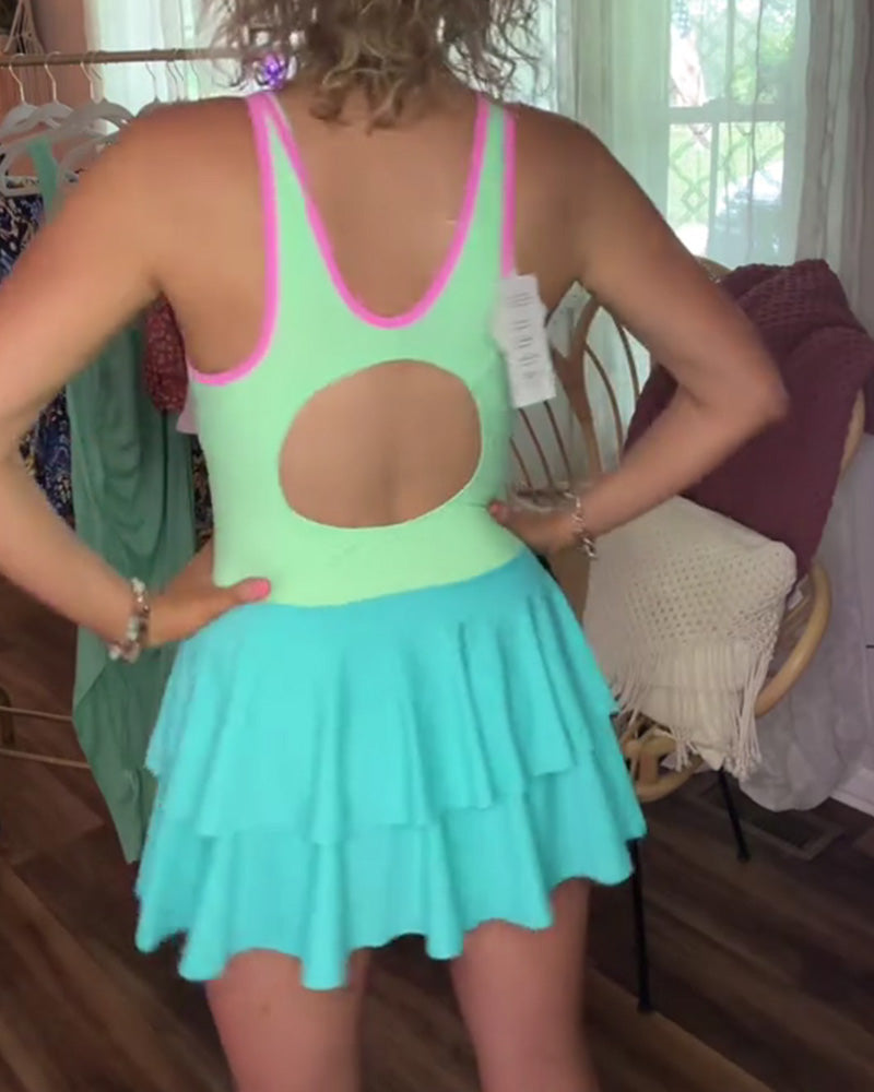 Sukienka Kąpielowa Sport Blok Koloru