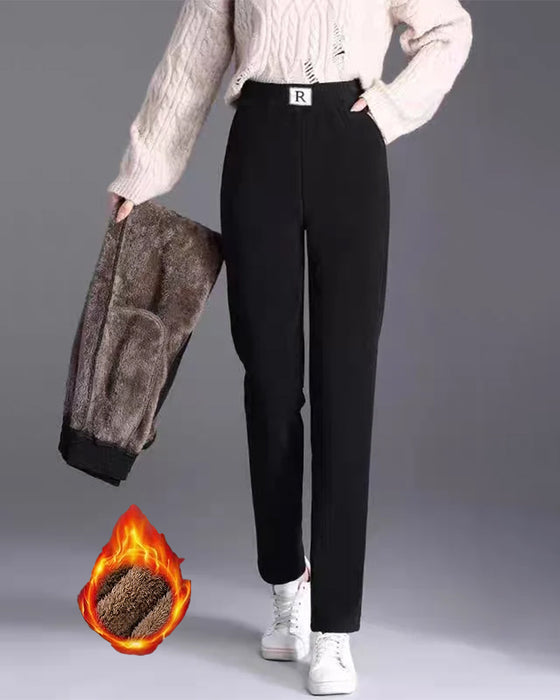 Spodnie Wysoki Stan Ocieplany Pogrubiony Jogger