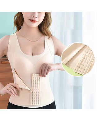 Biustonosz 2 w 1 z guzikami w talii