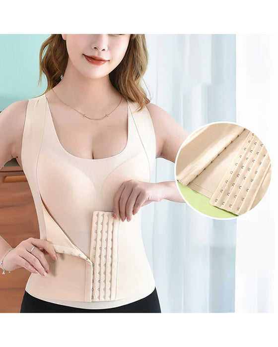 Biustonosz 2 w 1 z guzikami w talii