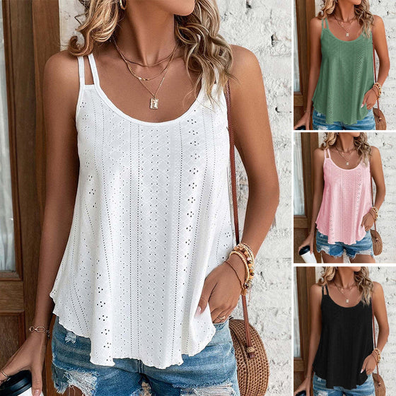 Gładki Top Kominacyjny Z Haftem Eyelet