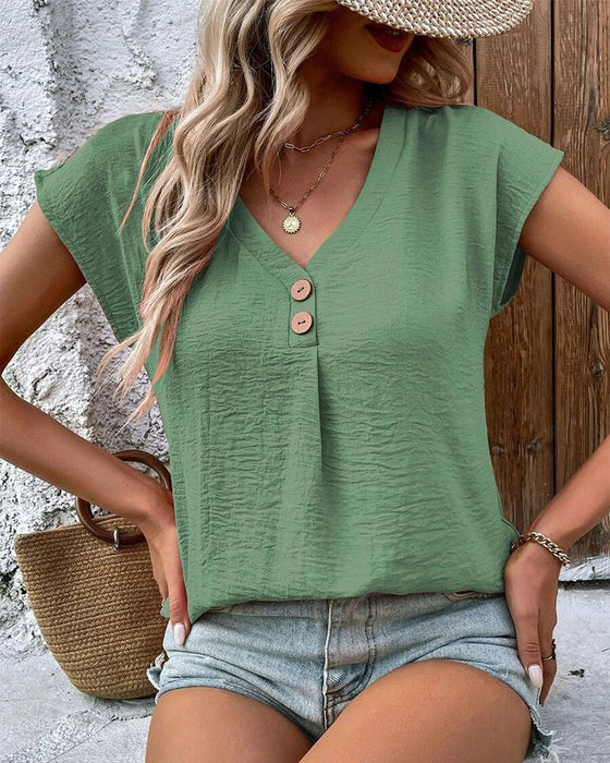 T-shirt z krótkim rękawem i dekoltem w szpic