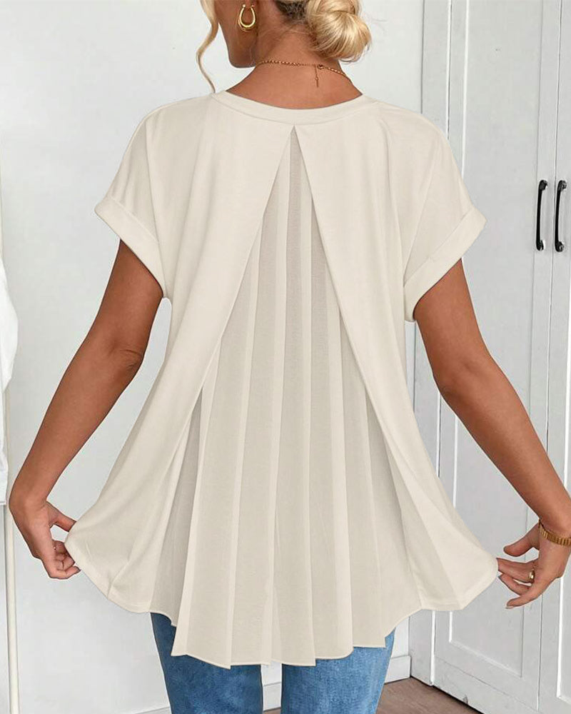T-Shirt Z Krótkim Rękawem Jednolity Kolor Patchwork