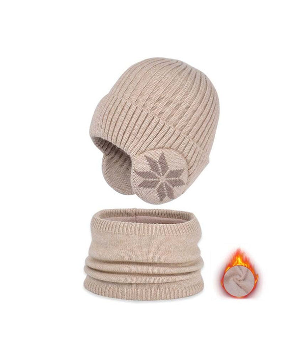 Zestaw ciepłej czapki z dzianiny z szalikiem