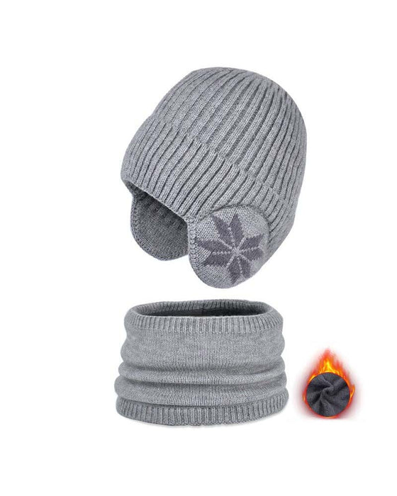 Zestaw ciepłej czapki z dzianiny z szalikiem