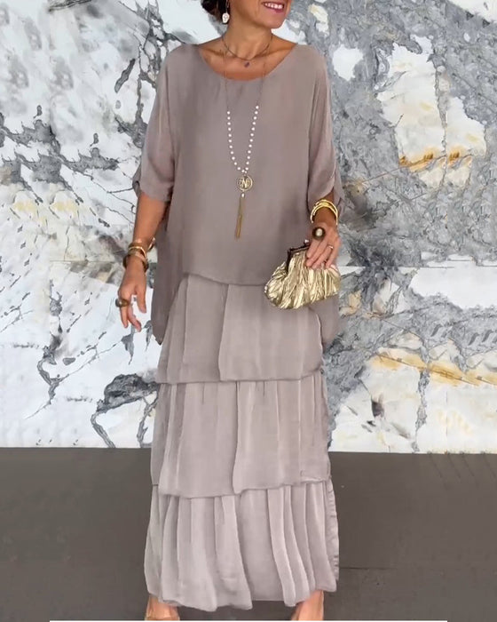 Sukienka o artystycznym stylu i luźnym kroju