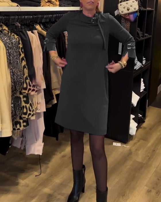 Elegancka sukienka z okrągłym dekoltem