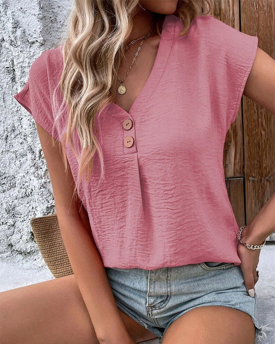 T-shirt z krótkim rękawem i dekoltem w szpic