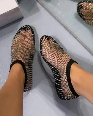 Stylowe błyszczące balerinki