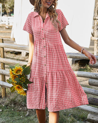 Sukienka koszulowa w kratę