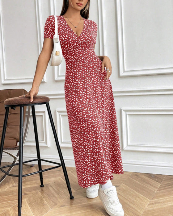 Sukienka Seksowna Elegancka Wzorzysta