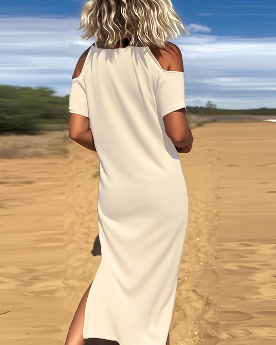Sukienka Modna Casual Off-Shoulder Smukła
