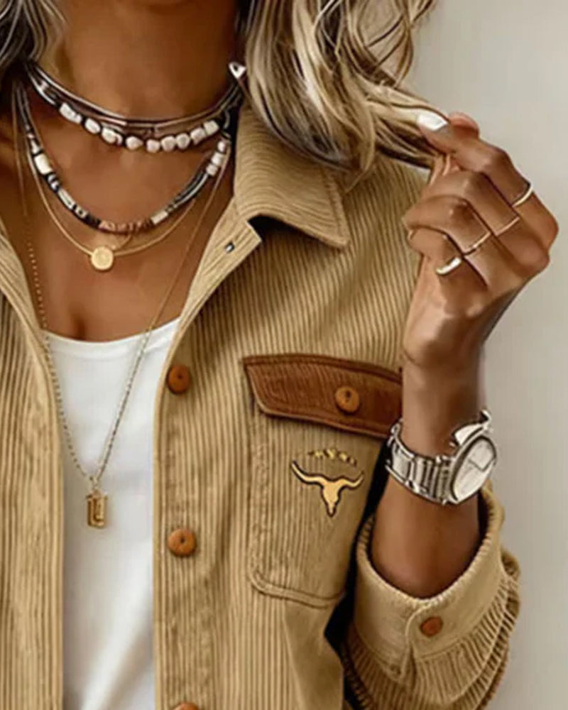 Kurtka Kord Zapięcie Klapa