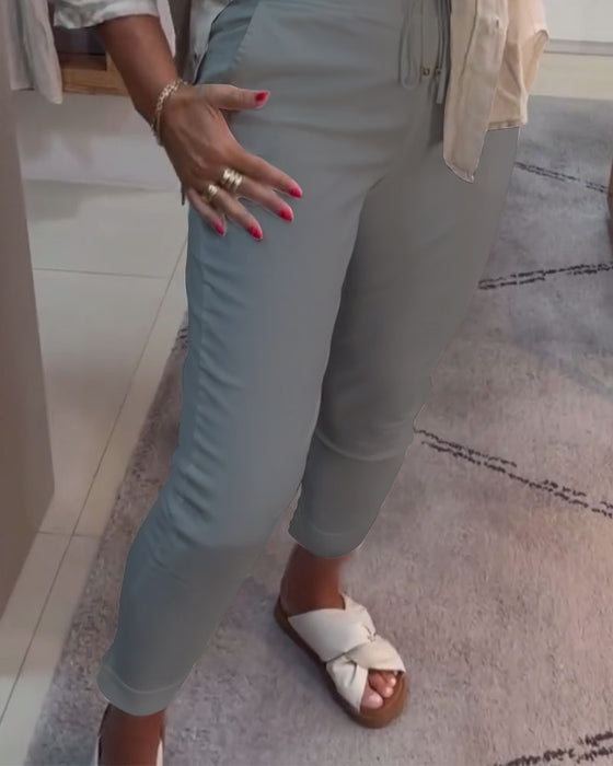 Spodnie Ołówkowe Casualowe Ze Ściągaczem