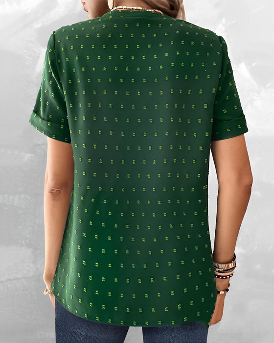 Koszulka z dekoltem w serek i guzikami