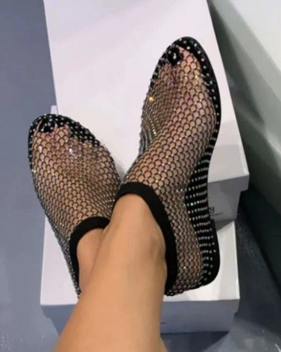 Stylowe błyszczące balerinki