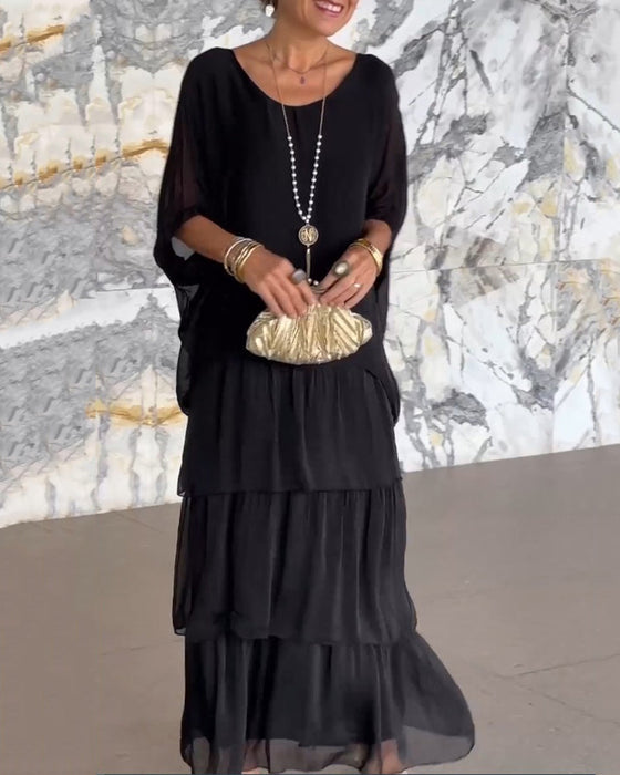 Sukienka o artystycznym stylu i luźnym kroju