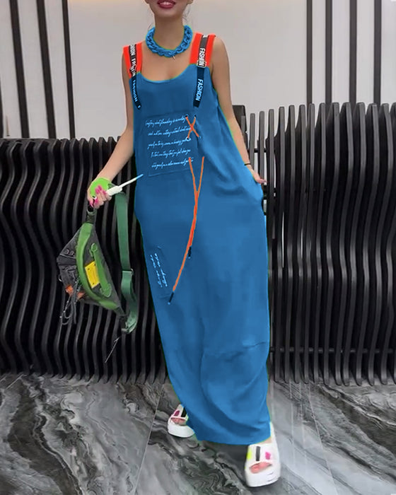 Sukienka Bez Rękawów Spersonalizowany Napis