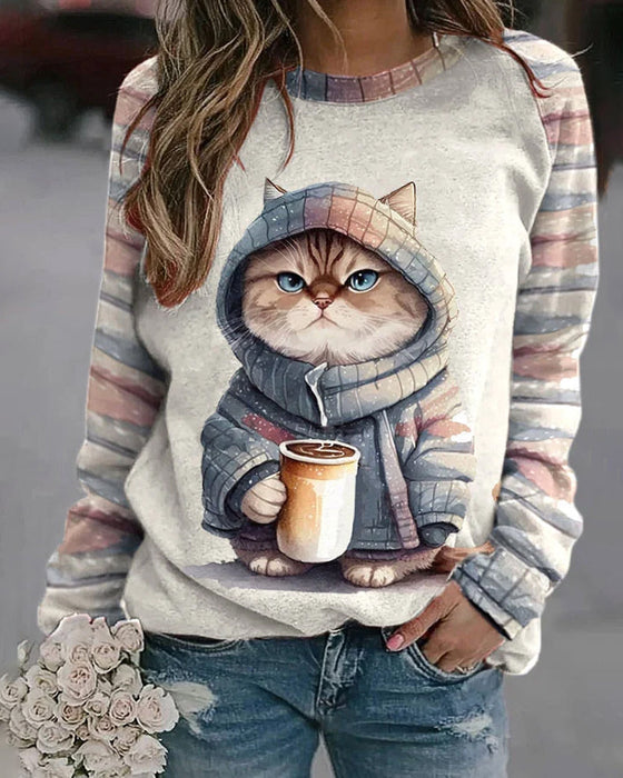 Bluza z uroczym nadrukiem kota