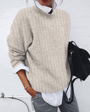 Bluzka z długim rękawem w jednolitym kolorze