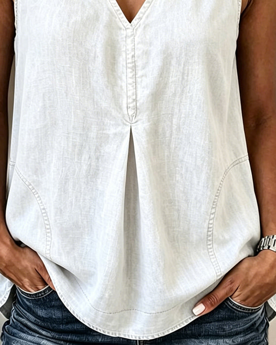 Top Dekolt V Denim