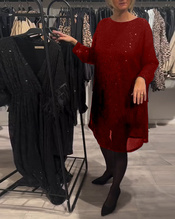 Sukienka Elegancka Z Odkrytymi Plecami I Cekinami