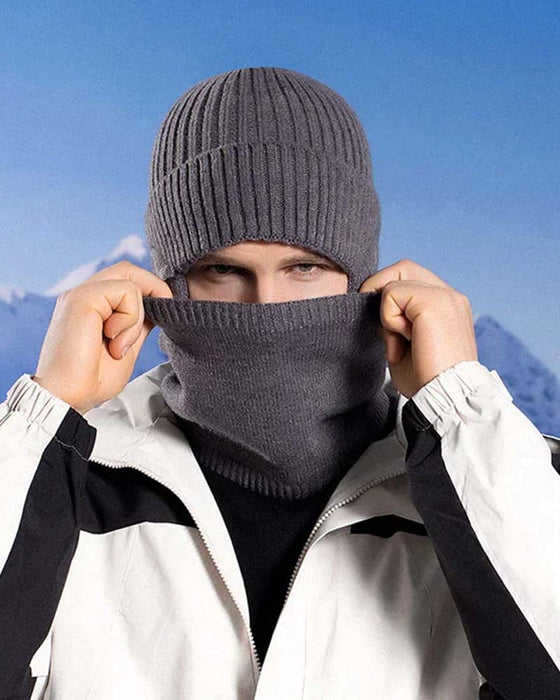 Zestaw ciepłej czapki z dzianiny z szalikiem