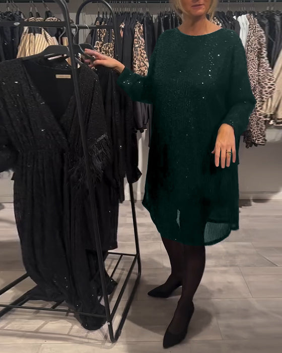 Sukienka Elegancka Z Odkrytymi Plecami I Cekinami