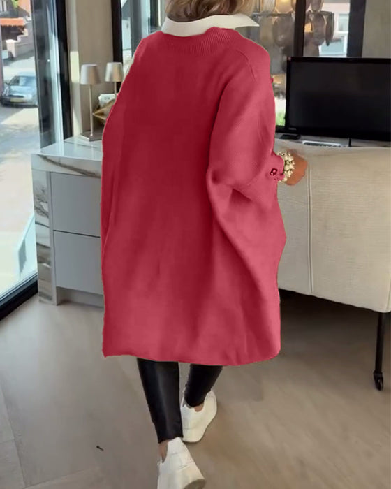 Sweter Z Cechami Dekoltu W Formie V, Przycisków I Asymetrycznej Budowy