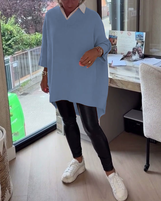 Sweter Z Cechami Dekoltu W Formie V, Przycisków I Asymetrycznej Budowy