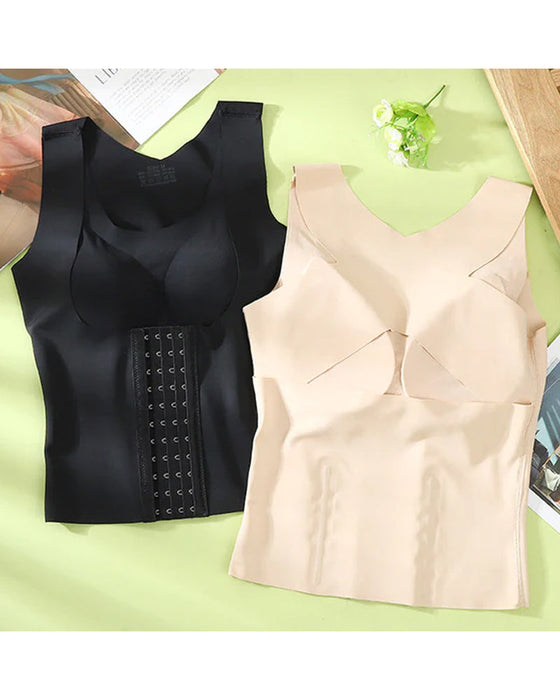 Biustonosz 2 w 1 z guzikami w talii