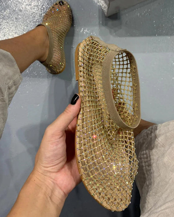 Stylowe błyszczące balerinki