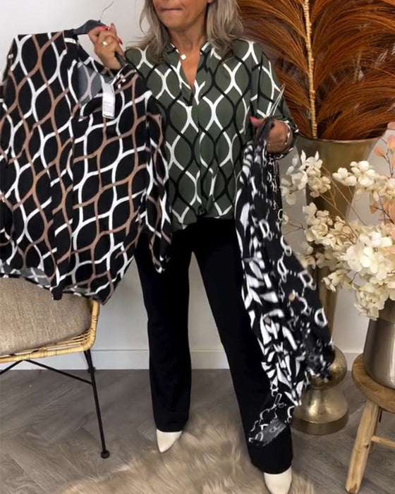 Bluzka z długim rękawem i nadrukiem