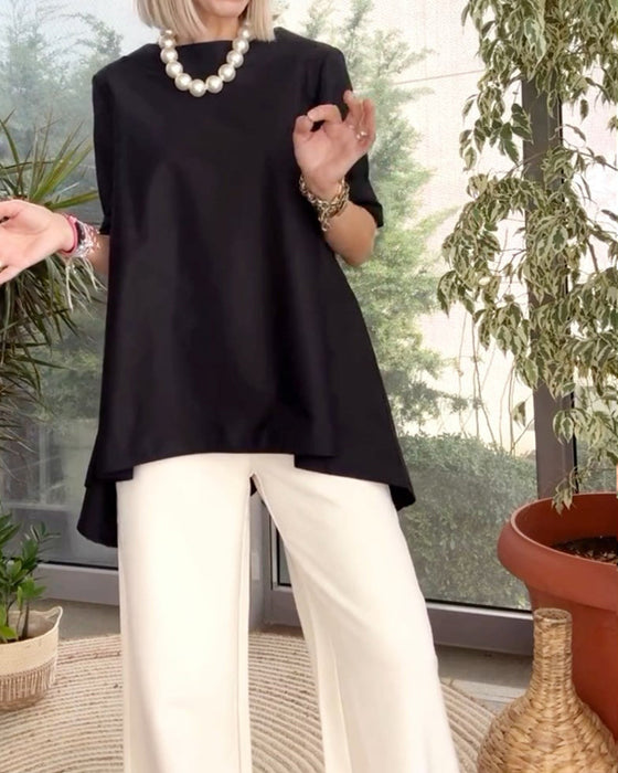 Bluzka w jednolitym kolorze