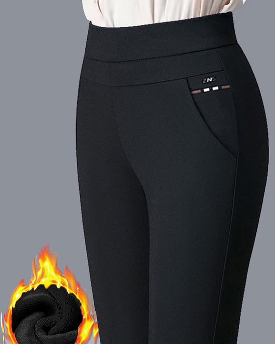 Spodnie z kieszeniami i wysokim stanem