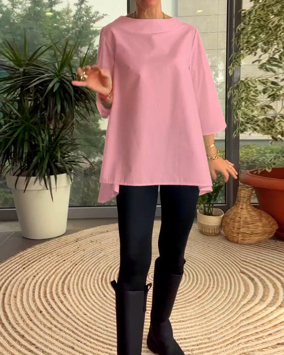 Bluzka w jednolitym kolorze