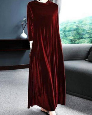 Aksamitna luźna sukienka