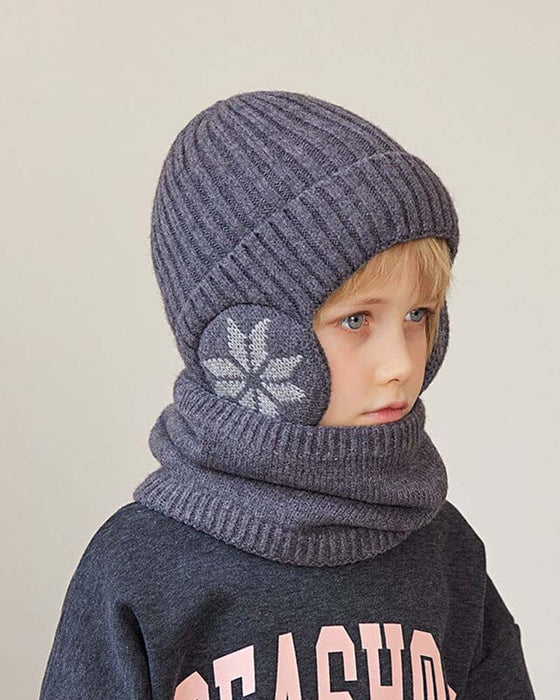 Zestaw ciepłej czapki z dzianiny z szalikiem