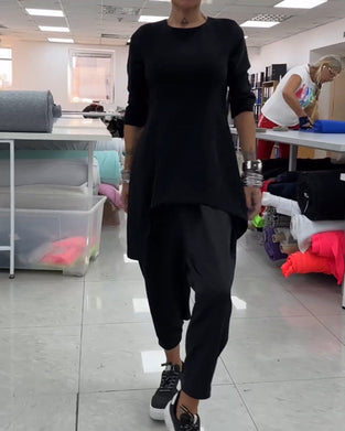 Bluza średniej długości z okrągłym dekoltem