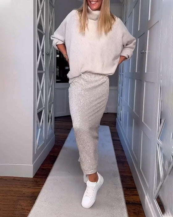 Prosta spódnica w jednolitym kolorze