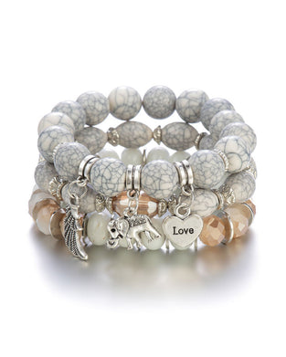 Bransoletka z wisiorkiem boho ze słoniem