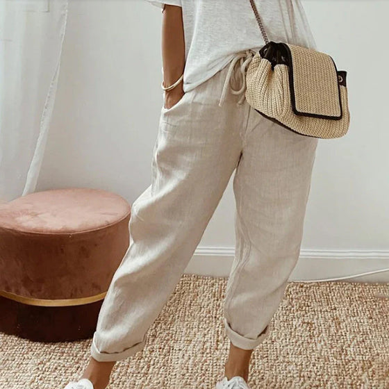 Spodnie Czysta Bawełna Jednolity Kolor