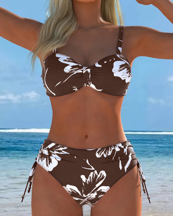 Dwuczęściowy Bikini Typu Halter Z Nadrukiem