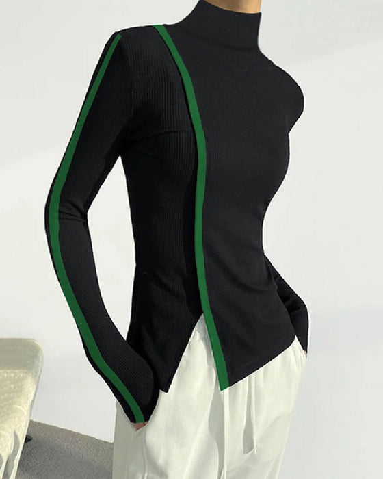 Pulower z golfem i patchworkiem